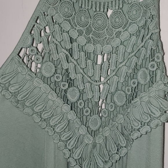 CY Boutique Sage Maxi Dress with Crochet Detail – Size Medium | NWOT - Picture 4 of 8